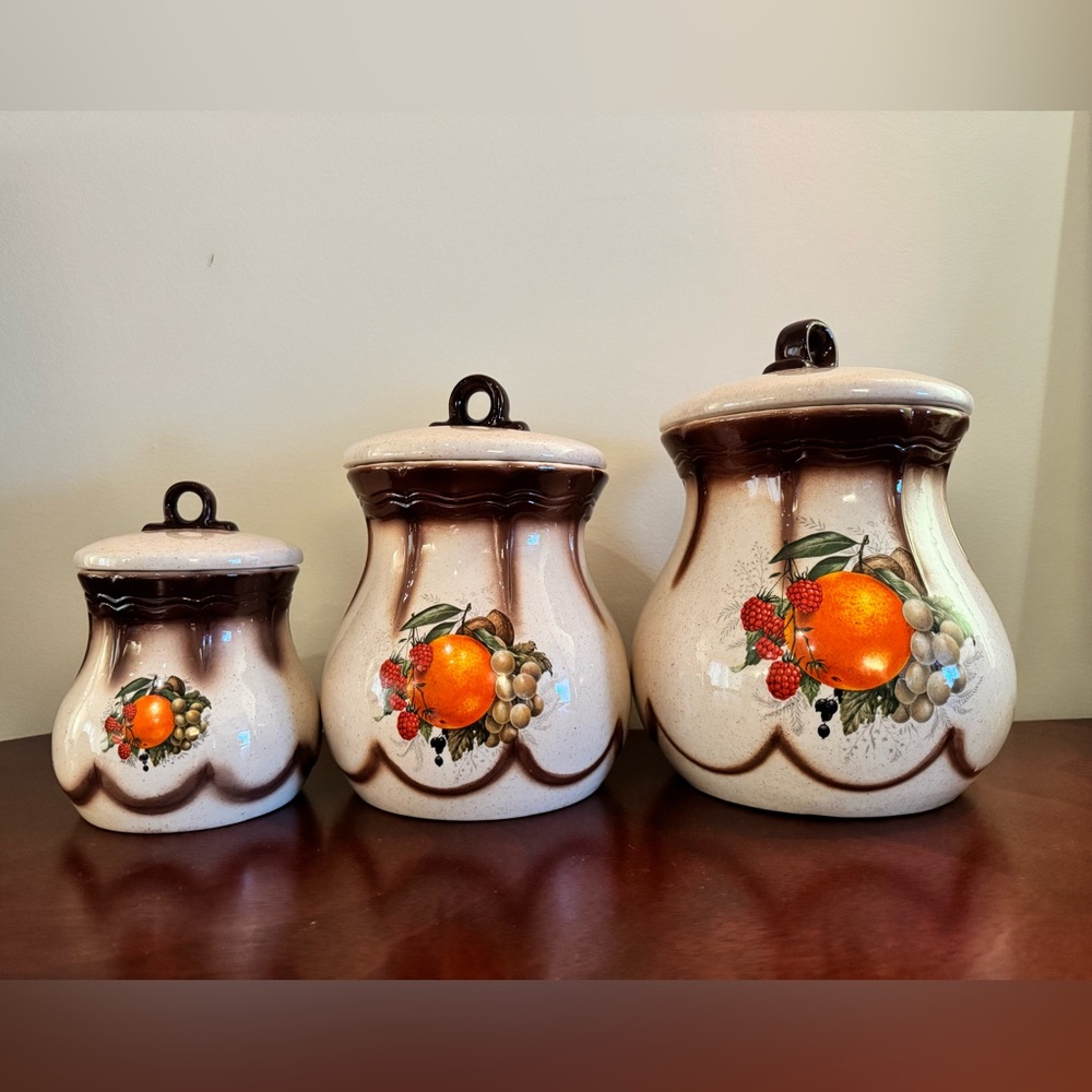 Vintage Vintex Fruit Canister Set